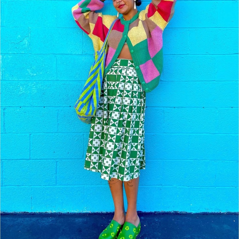 Lisa Says Gah Greta Skirt - Green Print